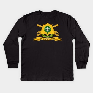 2nd Cavalry Regiment w Br - Ribbon Kids Long Sleeve T-Shirt